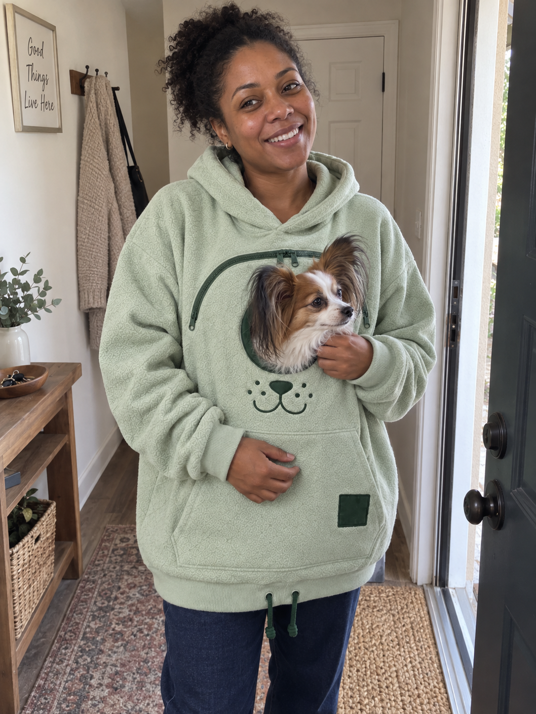 Thick fleece pet bonding pouch
