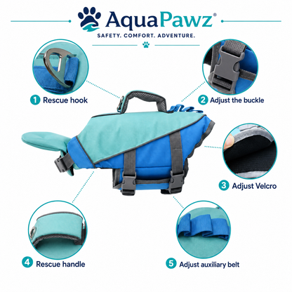 AquaPawz™ Rescue Grip Dog Life Jacket