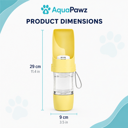 AquaPawz™ 2-in-1 Travel Water Bottle &amp; Food Dispenser