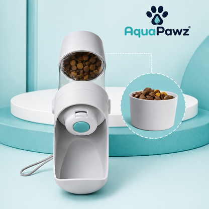 AquaPawz™ 2-in-1 Travel Water Bottle &amp; Food Dispenser