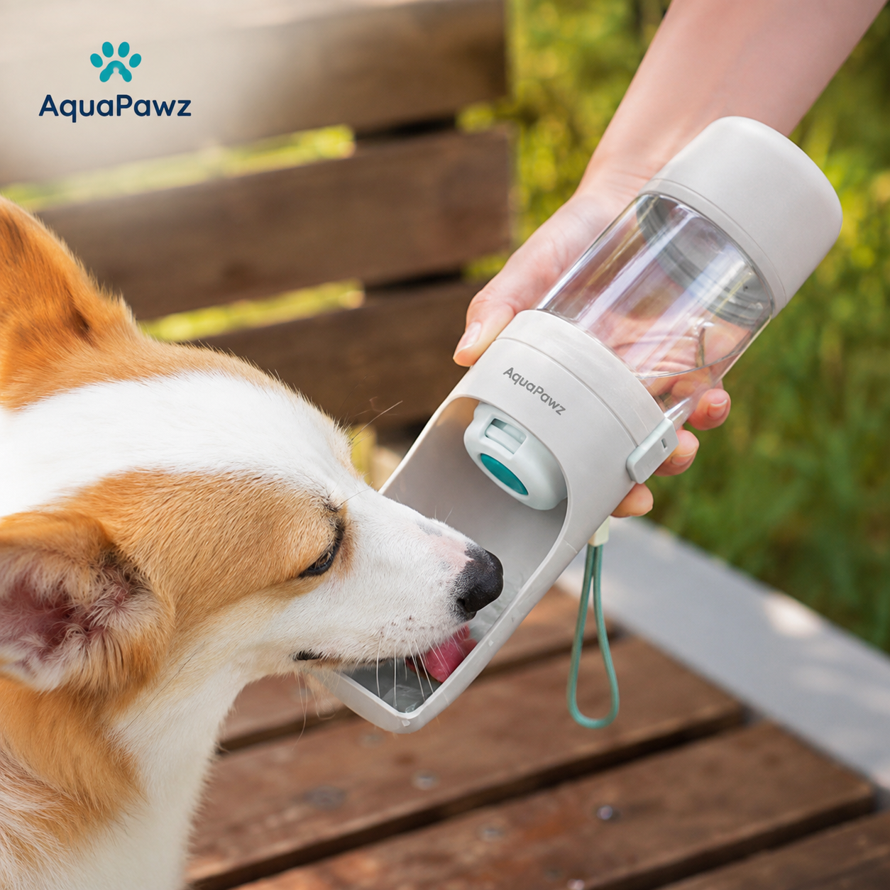 AquaPawz™ 2-in-1 Travel Water Bottle &amp; Food Dispenser
