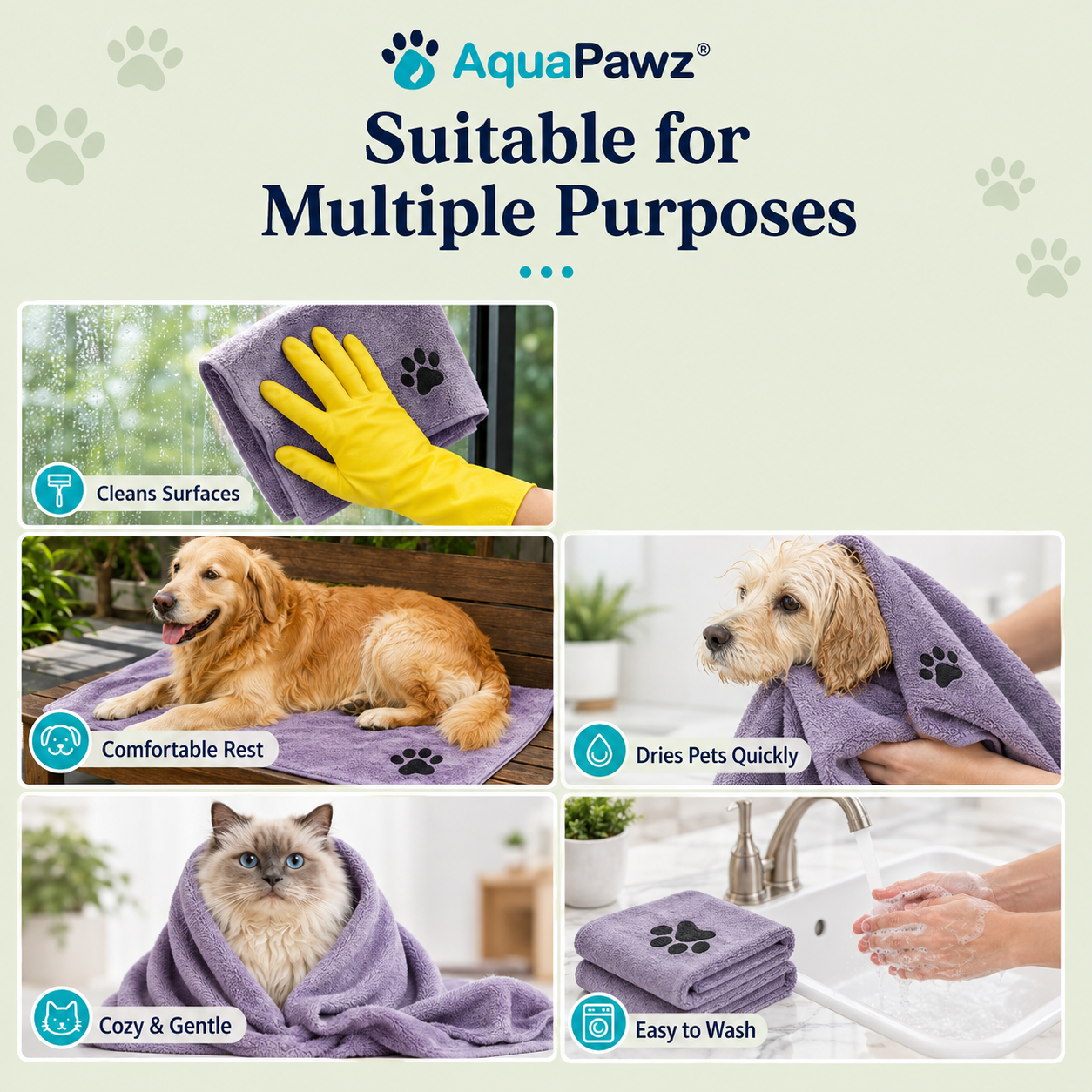 AquaPawz™ Quick-Dry Pet Towel