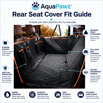 AquaPawz™ Back Seat Hammock Car Cover