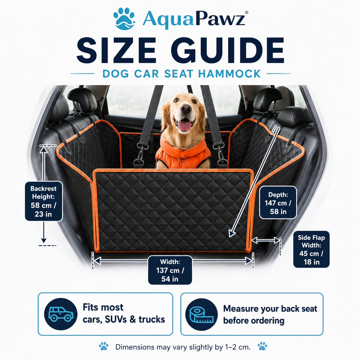 AquaPawz™ Back Seat Hammock Car Cover