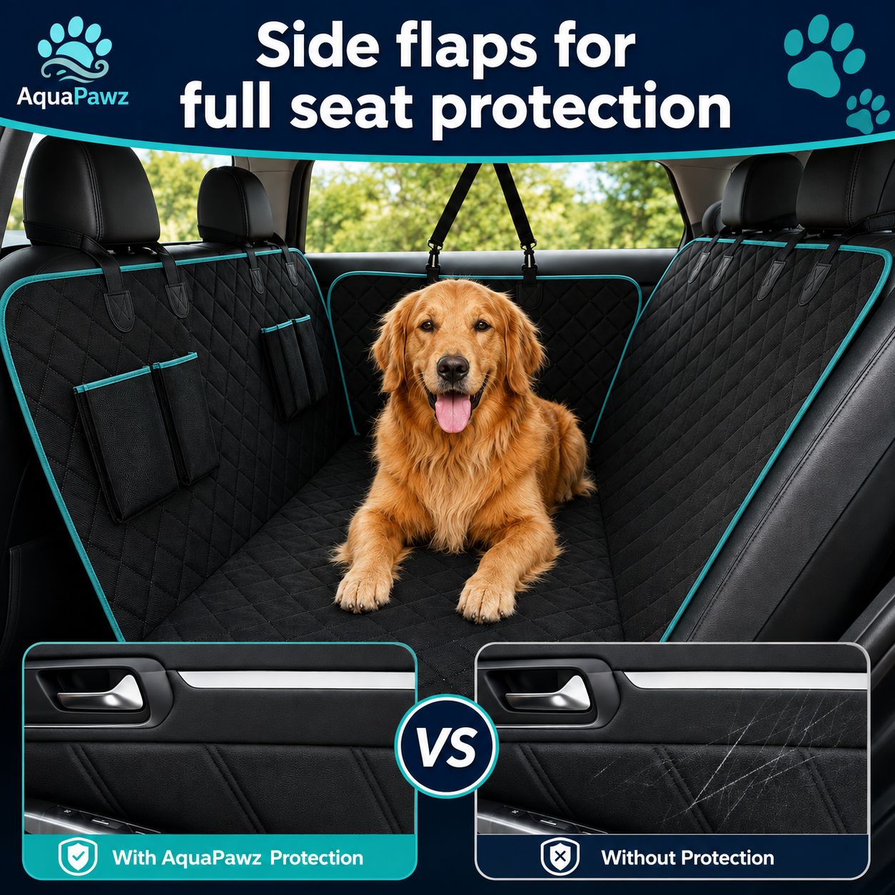 AquaPawz™ Back Seat Hammock Car Cover