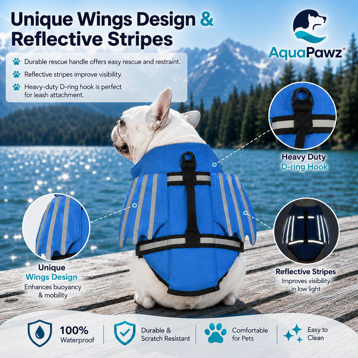 AquaPawz™ Reflect Pro Dog Life Jacket