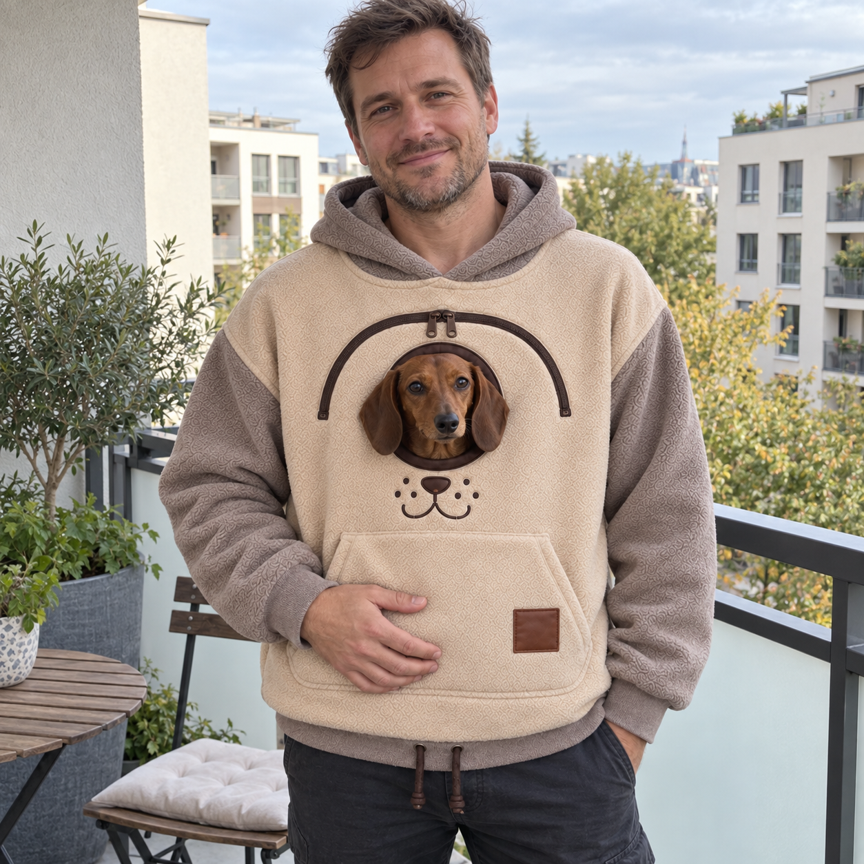 Hands-free pet carrier pouch