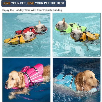 AquaPawz Reflect Pro dog life jacket shown in all four colours