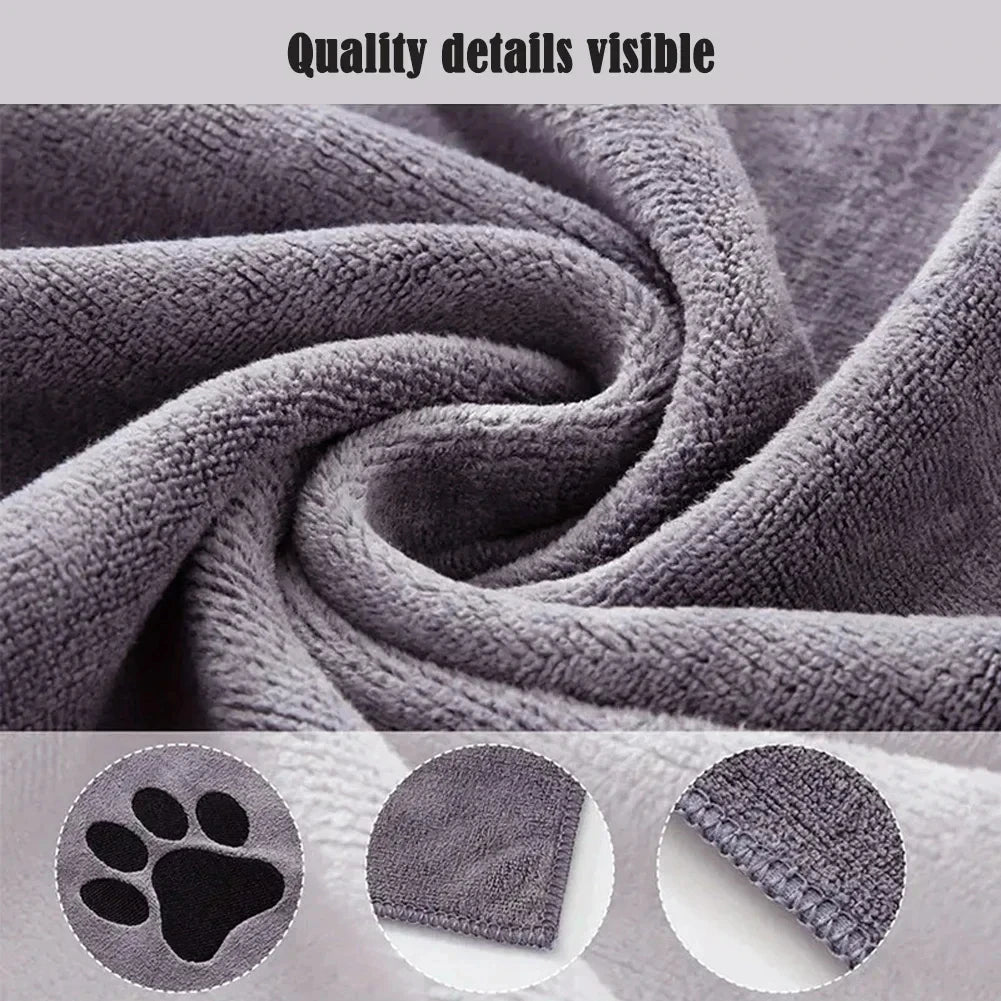 AquaPawz Quick-Dry Pet Towel absorbing water from a dog's coat