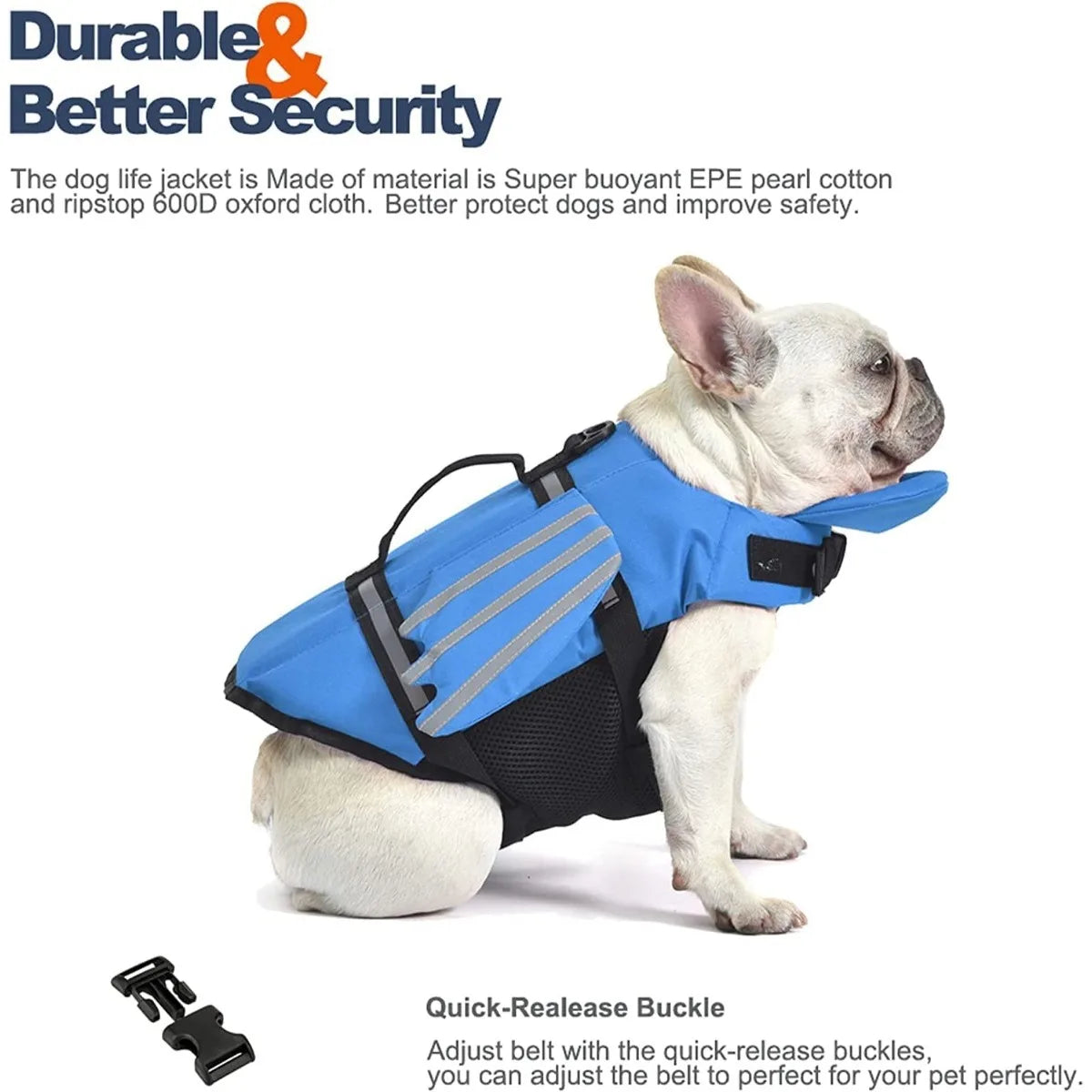 AquaPawz Reflect Pro dog life jacket size chart with chest girth measurements