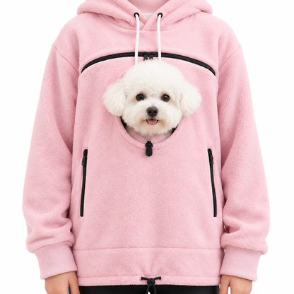 PupPocket Cozy Carrier Hoodie — Pink
