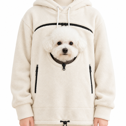 PupPocket Cozy Carrier Hoodie — Cream