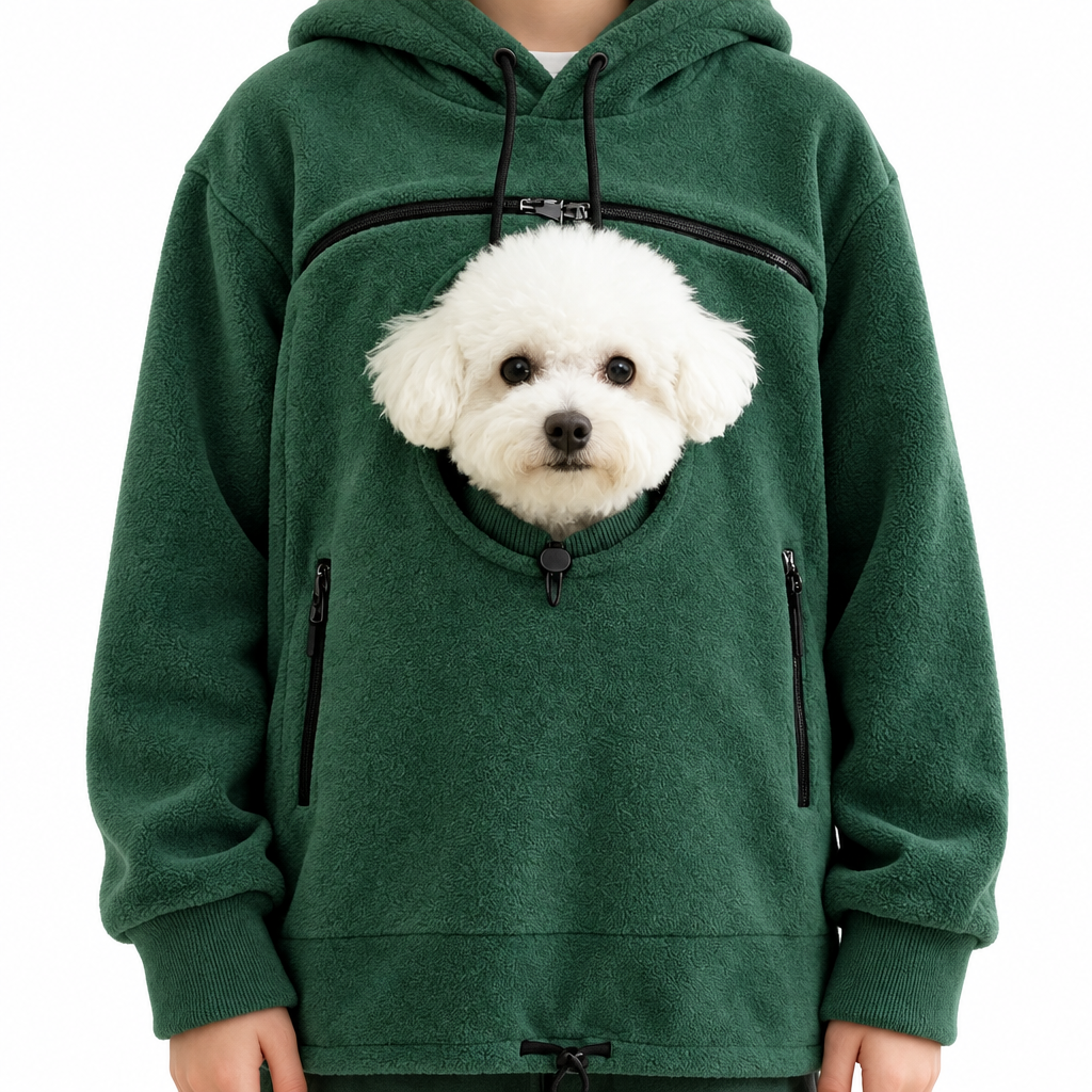 PupPocket Cozy Carrier Hoodie — Green
