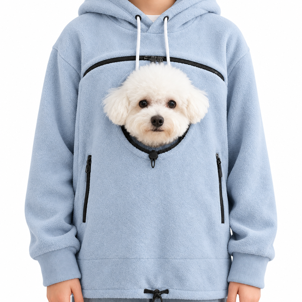 PupPocket Cozy Carrier Hoodie — Blue